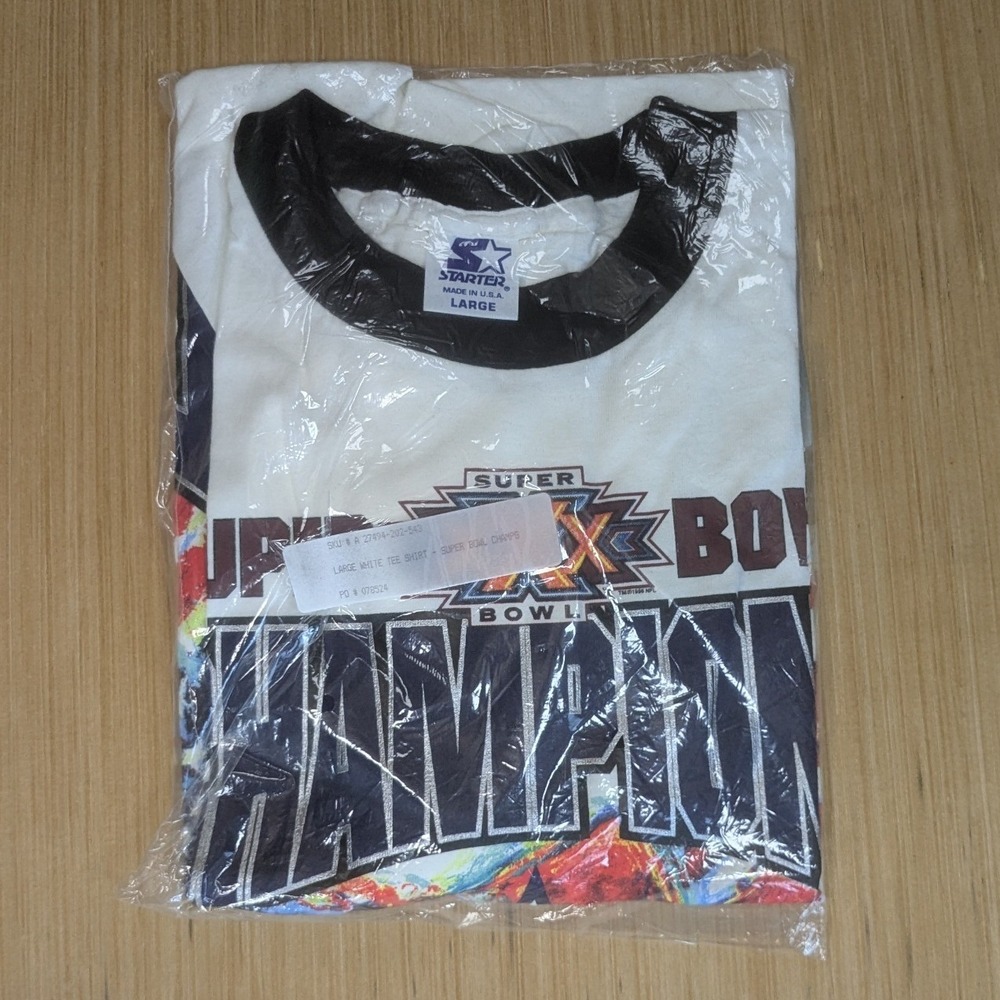 Vintage Starter Dallas Cowboys Super Bowl 30 Champs T Shirt Large Mens Deadstock